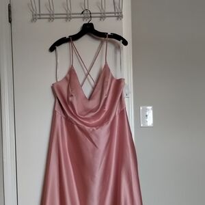 Satin Pink Bridesmaid Dress